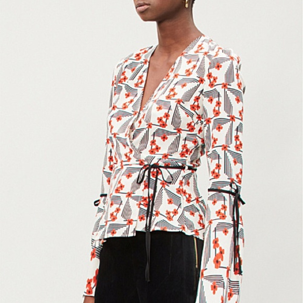 Topshop side tie blouse